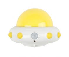 Heimdall UFO Luz nocturna Leuchten para niños Luz nocturna LED Lámpara de mesa & Noche Mesa Lámpara Pared con detector de movimiento Sensor de luz lámpara amarillo amarillo