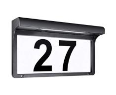 Señal de Dirección de Luz Solar Número De Casa on Luz Led Número Placa de Puerta de Metal Solar Moderno de La Casa Exterior Inalámbrico Luz Solar Nombre de Buzón Personalizado Impermeable