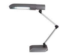 Naeve Leuchten 325697 - Lámpara de mesa (2G7, 9 W, eficiencia energética B, 550 lúmenes, 6400 K, 5000 horas, 51,8 x 13,6 x 10,8 cm, plástico, incluye bombilla de bajo consumo), color antracita y plateado