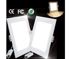 15W Luz de Techo Empotrada LED Cuadrados Panel de Luz Led Downlight Destacar Iluminación Cocina Baño Corredor 3000K Warm White Tamaño del Agujero 18CM