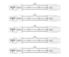 Bombilla halógena R7S 78mm T3 200W 2000lm Blanco cálido 2700K Tipo J Bombilla lineal para reflector de doble extremo 230V, lámparas de pie (paquete de 5)