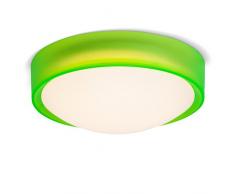 Brilliant G94224/74 Tonia - Lámpara de pared y techo (led integrado, 1x 10 W, 750 lm, 3000 K, metal y plástico), color verde y blanco