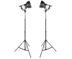 Foco Luz Kit Lámpara Continua DynaSun 2X QL1000 1000W Bombilla Cuarzo +2X Trípode Estudio Foto Video