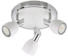 Briloner Leuchten 3408-036 - Lámpara de techo con 3 LED (GU10), color cromo y blanco