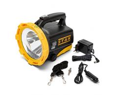 Velamp Trainspotting Linterna LED de 1600 lÃºmenes, lÃ¡mpara recargable. Powerbank. Resistente al agua. Para acampar, pescar, trekking, emergencias, 20 W, Negro