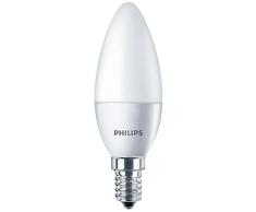 Philips Lighting Bombilla Vela LED de luz cálida, 5,5 W/40 W, casquillo E14, 5.5 W, Blanco, 1 unidad