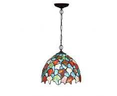 Araña de restaurante jardín personalidad creativa única cabeza lámpara Bar decoración araña jardín decorativo techo de cristal araña casa 12 pulgadas (Hoja de arce roja)