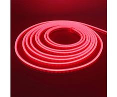 XUNATA 12V Flexible LED Neon Rojo, 1m Impermeable 2835 Tira de LED Strip Light, Luz de la Cuerda para Exterior Fiestas Decoración Party Sign Publicidad Firmar