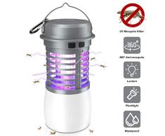 JBHOO Lámpara Antimosquitos, Lámpara Camping Antimosquitos UV Impermeable Portátil 2 en 1 Lámpara de Mosquitos Luz de Camping lámpara de Asesino Recargable para Acampar Interior al Aire Libre