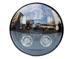 5-3/4 5.75 redondo Súper Brillante LED impermeable Luz Lámpara Foco Faro de Trabajo luz de Lectura Bombillas proyector LED Daymaker Faro para Harley Davidson (Negro)