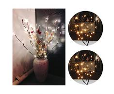 Ramas con Luz 20 Led,AZXES,Iluminación de Ambiente con Diseno Ramas,Lampara Decorativa para Fiesta, Casa, Boda, Navidad, Ledes de Luz Blanca Calido