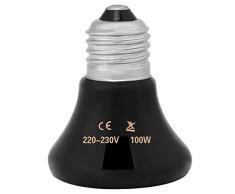 50-100W Emisor de cerámica infrarrojo Luz de calor Mascota criadora Reptil Calentador Lámpara Bombilla para lagartos Tortuga Pollo Anfibio Aves de corral(100w)