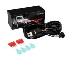 LTPAG 300W Arnés de Cableado, 12V-48V 40A 10ft Arnés del Interruptor Impermeable para 2pcs 18W/27W/36W/48W/60W/72W/84W/120W/144W Focos LED Tractor y Barra LED para SUV,ATV,Camión - Garantía de 2 Años