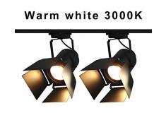 2pcs Lampara de Techo 30W Luz de Riel COB 190-265V Retro Minimalista LED Lámpara de Techo de Luz de Punto de Seguimiento para Iluminación Interior Ropa del Corredor