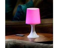 Auraglow Lámpara de Escritorio/ Mesa de Noche con Luz LED Multicolor Inalámbrica con Baterías / Recargable via USB