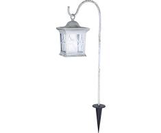 LED Solar con Estaca Linterna Solar exterior lámpara Grab iluminación Grab Luz Jardín Decoración (Jardín Lámpara, Lámpara solar, lámpara de jardín, lámpara exterior, altura 68 cm, color blanco)