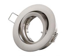 Foco Led luz blanca cálida GU10 3 W bayoneta de montaje de acero inoxidable marco focos, Elegante lámpara