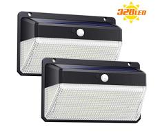 Ekrist Luz Solar Exterior 328 LED Luces Solares【3000lm-más Brillante & Amplio Iluminación】Foco Solar Exterior con Sensor de Movimiento 2500mAh 3 Modos