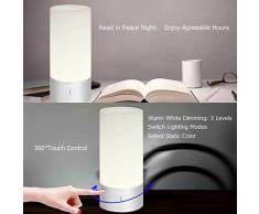 Lixada Lámpara Táctil de Mesa Luz de Ambiente LED de Escritorio Iluminación de Noche