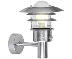 Nordlux Lonstrup - Farol, acabado de acero galvanizado, sensor de movimiento infrarrojo