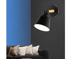 XINYANSEE Aplique de lámpara de pared rústico, Aplique industrial, para desván, sala de estar, dormitorio y pasillo, Negro (Sin bombilla)