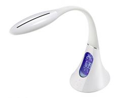 CristalRecord Elipse - Lámpara flexo LED, 6 W, encendido táctil, 5 intensidades, 3 tonos de luz