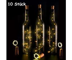 Guirnalda de Luces a Pilas Decoracion Led Lamparas con Botellas Luz Micro Luces de Botella, 75CM 15Led