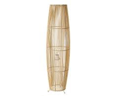 Lámpara de pie de cañas exótica de bambú natural y metal, de ø 24x88 cm - LOLAhome