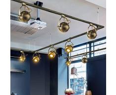 Tienda de ropa Carriles de riel Lámparas Barra Focos LED Fondo Pantalla de pared Luz de tiro Traje de barra larga Focos de techo E27 Retro Industrial Lámpara de pared con luz de techo Iluminación Colg