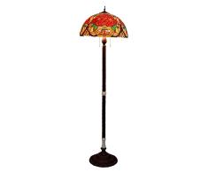 DANJIA 50CM Stained Glass Amplio salón Comedor Habitación Lámpara Creativa Bar Rose Jade Tetera Plancha Base roja de Bronce Villa Vestíbulo del Hotel Antiguo clásico Jade lámpara de pie
