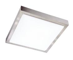 Wofi Action 937601640300 Mila - Plafón cuadrado de techo (níquel, funciona con 1 bombilla led de 12 W)