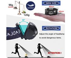 Aukelly Linternas Frontales USB Recargable LED Linterna Frontal Cabeza Sensor,1200mAh,8 Modos,Sensor Frontales Linternas LED alta Potencia Impermeable Linterna Frontale para Camping,Pesca,Ciclismo