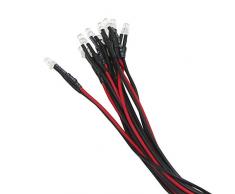 KeeYees 60Pcs 3mm 12V DC Pre Wired LED Diodos Emisores de Luz Lámpara - Blanco Cálido Blanco Rojo Azul Verde Amarillo (10PCS x 6 Colores) + 60Pcs 3mm Plástico Soporte de LED Clip Montaje