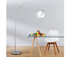 Lounge - Lámpara de pie (altura: 2 m), diseño de arco, color cromado