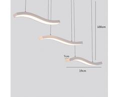 Iluminación colgante gris lámpara de techo LED Lámpara araña diseño moderno metal y acrílico colgante Leuchten Deco lámpara de altura regulable para oficina Salón Dormitorio Cool White or wärm Color Blanco