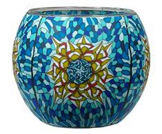 Him Tiffany Star Cristal/portavelas candelabros, Multicolor, 11x11x9 cm
