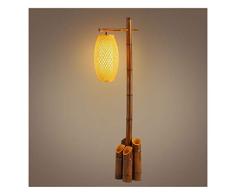 Xywh Lámpara de pie Creativa Bambú Lámpara de luz Retro Piso Dormitorio lámpara de cabecera Estudio Lámpara sofá de la Sala de la lámpara de pie Luces de pie Modernas (Color : A)