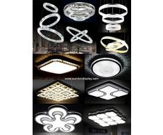 Lámpara LED de techo 2036 con mando a distancia y colour de la luz/brillo ajustable de acrílico-pantalla lacada en blanco de metal perforado con diseño de clase de eficiencia energética: a+