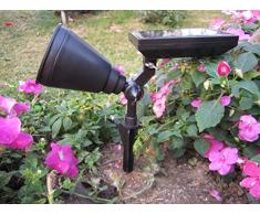 HoontTM Foco Proyector Brillante LED Solar Para Exteriores / Luz para Exteriores con Energía Solar para Paisajismo, Jardín, Entrada de Coches, Caminos, Patio, Césped, etc. / Luz para Exteriores con Energía Solar; se Apaga Automáticamente