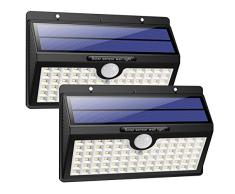 HETP Solar/Foco Exterior LED con Sensor de Movimiento IluminaciÃ³n de Seguridad 2 Piezas Luces Solares/LÃ¡mpara InalÃ¡mbrico Impermeable para JardÃ­n, Garaje, Camino