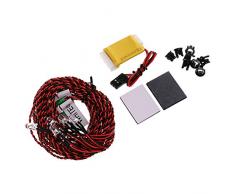 MagiDeal Flash RC LED Kit De Luces Para RC Helicóptero Airplane Aviones 8 LED Sistema De Iluminación