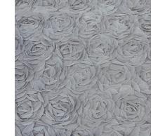 Just Contempo - Juego de funda nórdica y dos fundas de almohada, diseño con apliques florales, color rosa, mezcla de algodón, gris, matrimonio grande