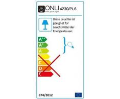 onli lámpara de techo Alga 6 luces de metal, marrón