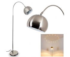 Lámpara de pie flisa de metal níquel mate – Lámpara de suelo para dormitorio – Salón – Oficina – Cabeza de la lámpara ajustable