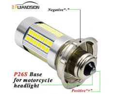 Ruiandsion 1 unids P26S Bombilla LED 6V Súper brillante 3030 66SMD Chipsets con proyector 6000 K Bombilla LED blanca para faro de motocicleta
