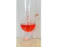 Lámpara de aceite con la protección de viento, luz de viento la lámpara de aceite soplada por boca del cristal de cristal claro, altura aprox. 20 cm y diámetro 10 cm, Design Oberstdorfer Glashütte