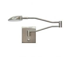 ZMH LED lámpara de lectura lámpara de pared lámpara de cama con dimmer 9W 3000K blanco cálido 360 ° lámpara de cama luz flexible dormitorio sala de estar iluminación interior plata