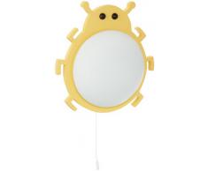 Naeve Leuchten 187498 Käfer - Aplique de pared infantil (cristal, IP20, 1 bombilla E14, 40 W no incluida, 35 x 29,8 x 13,8 cm), diseño de escarabajo, color amarillo