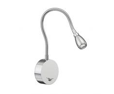 Parlat LED lámpara de Lectura/lámpara de Pared Han, Cuello de Cisne, crómico, Interruptor, Blanca