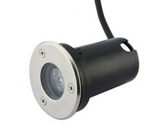 RSN LED 1W Blanco frío Luz LED Foco empotrable al Aire Libre IP67 Impermeable Iluminación para Exterior Jardín Patio Césped Paisaje